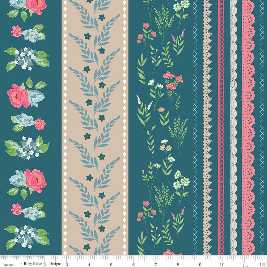 Correspondence Wide Stripe Colonial Blue – The Shiplap Quilt Shop LLC