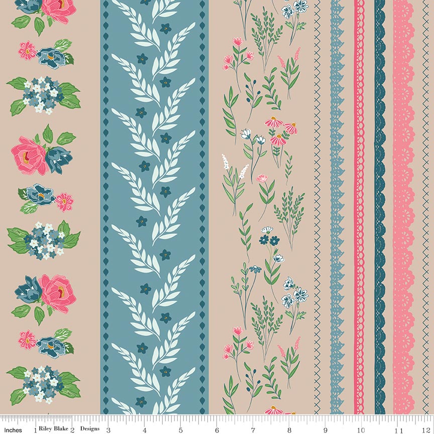 Correspondence Wide Stripe Wheat – The Shiplap Quilt Shop LLC