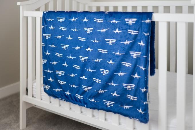 Airplanes Take Flight Navy Baby Blanket - Dreamy Blanket