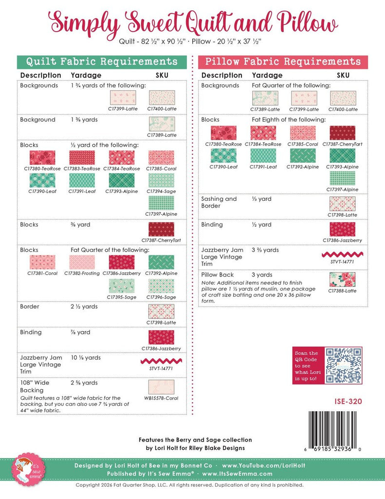 It's Sew Emma Simply Sweet Quilt Pattern – The Shiplap Quilt Shop LLC