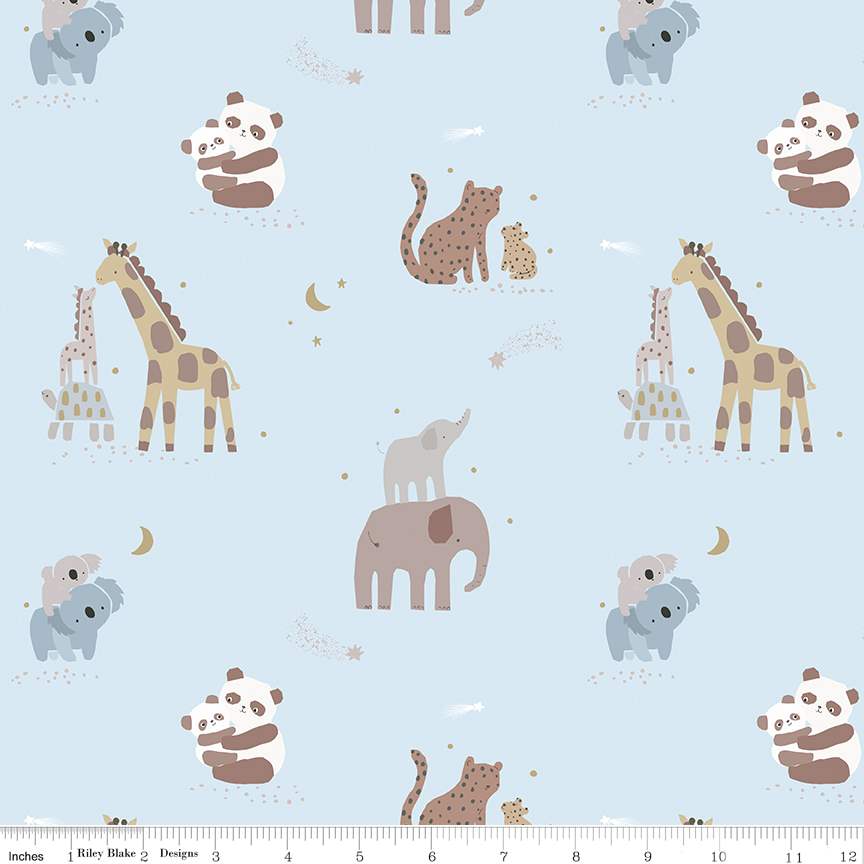 Flannel Safari Stargazing Boy Main Baby Blue